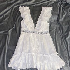 white flowy mini dress